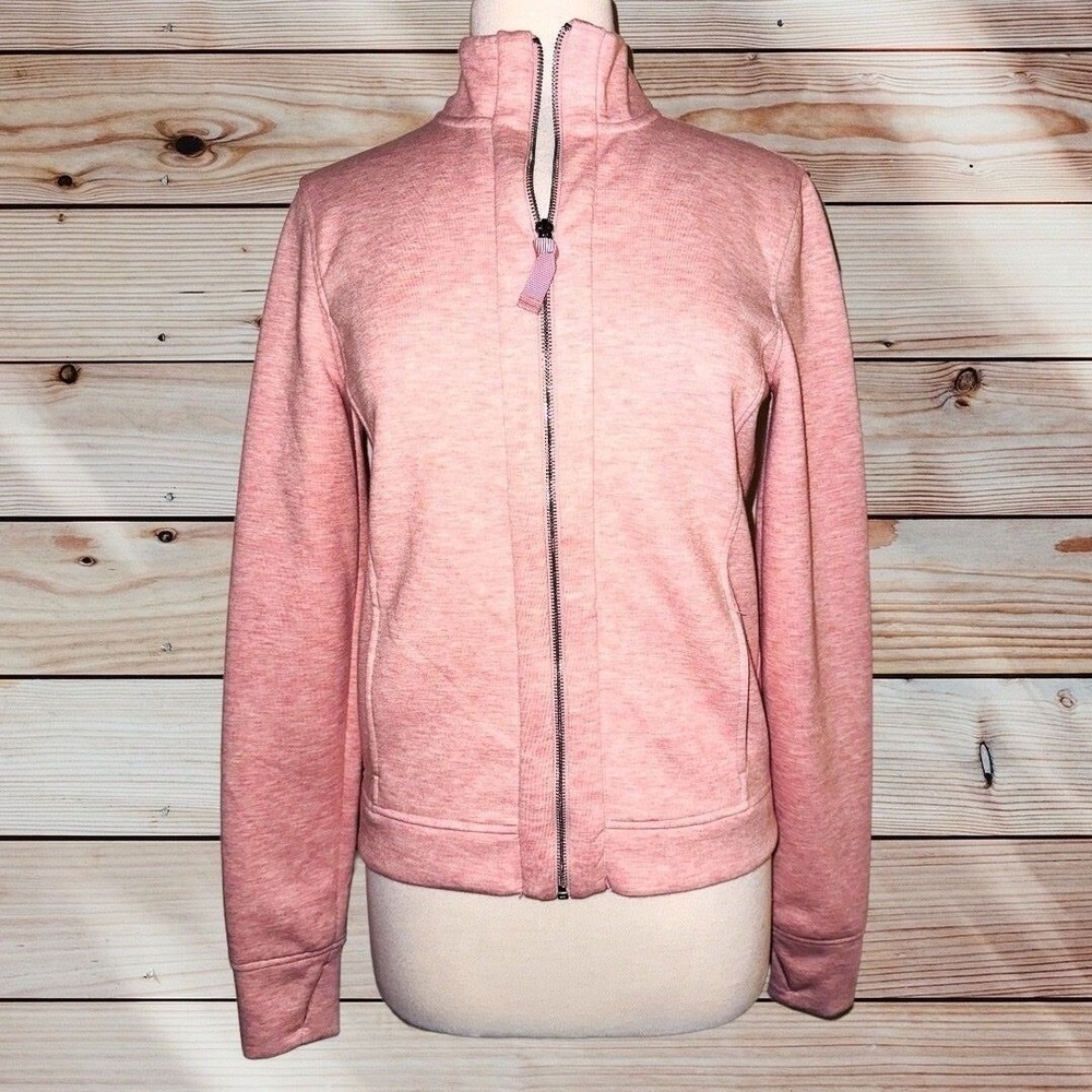T2 Victoria's Secret zip up Jacket‎ Sweatshirt heathered Pink New NWT small